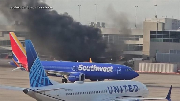 WATCH:  American Airlines flight catches fire at Denver airport