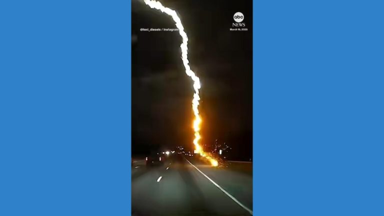 WATCH:  Lightning strike captured by dashboard camera in Atlanta