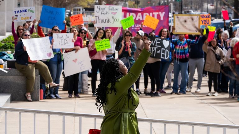 Emotional Education Department ‘clap-outs’ celebrate departed federal employees