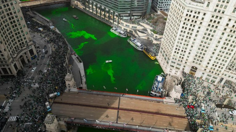 Chicago dyes its river bright green as it opens St. Patrick’s Day celebrations