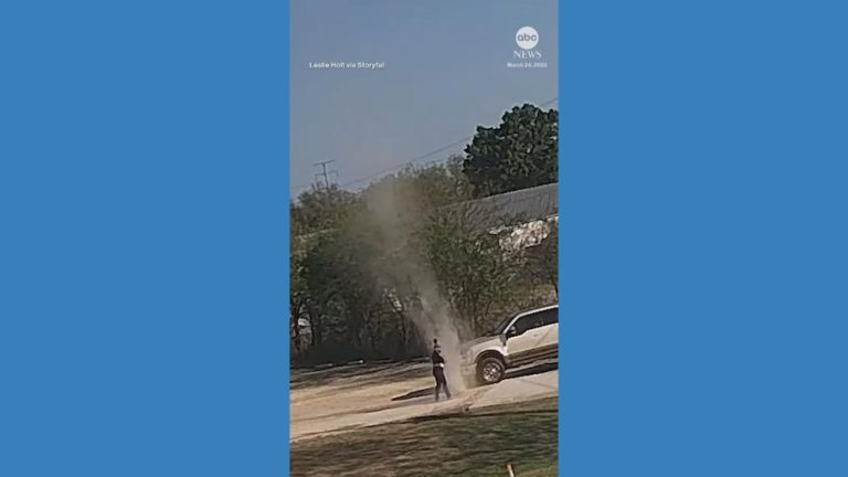 WATCH:  Texas woman gets caught inside dust devil