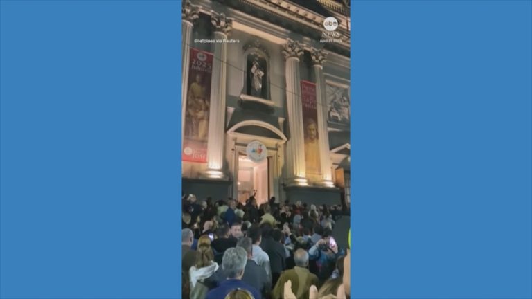 WATCH:  Crowd gathers outside Pope Francis’ childhood church in Argentina