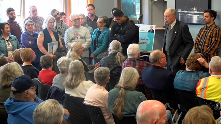 GOP Sen. Grassley gets hammered about Trump, tariffs and deportations at town hall