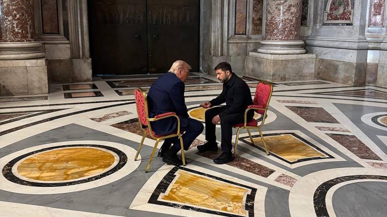 Trump, Zelenskky meet privately ahead of pope’s funeral