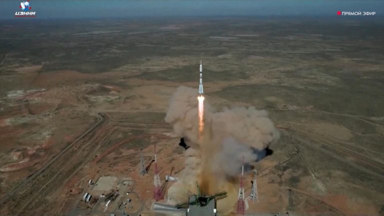 A US-Russian crew of 3 launches to the International Space Station