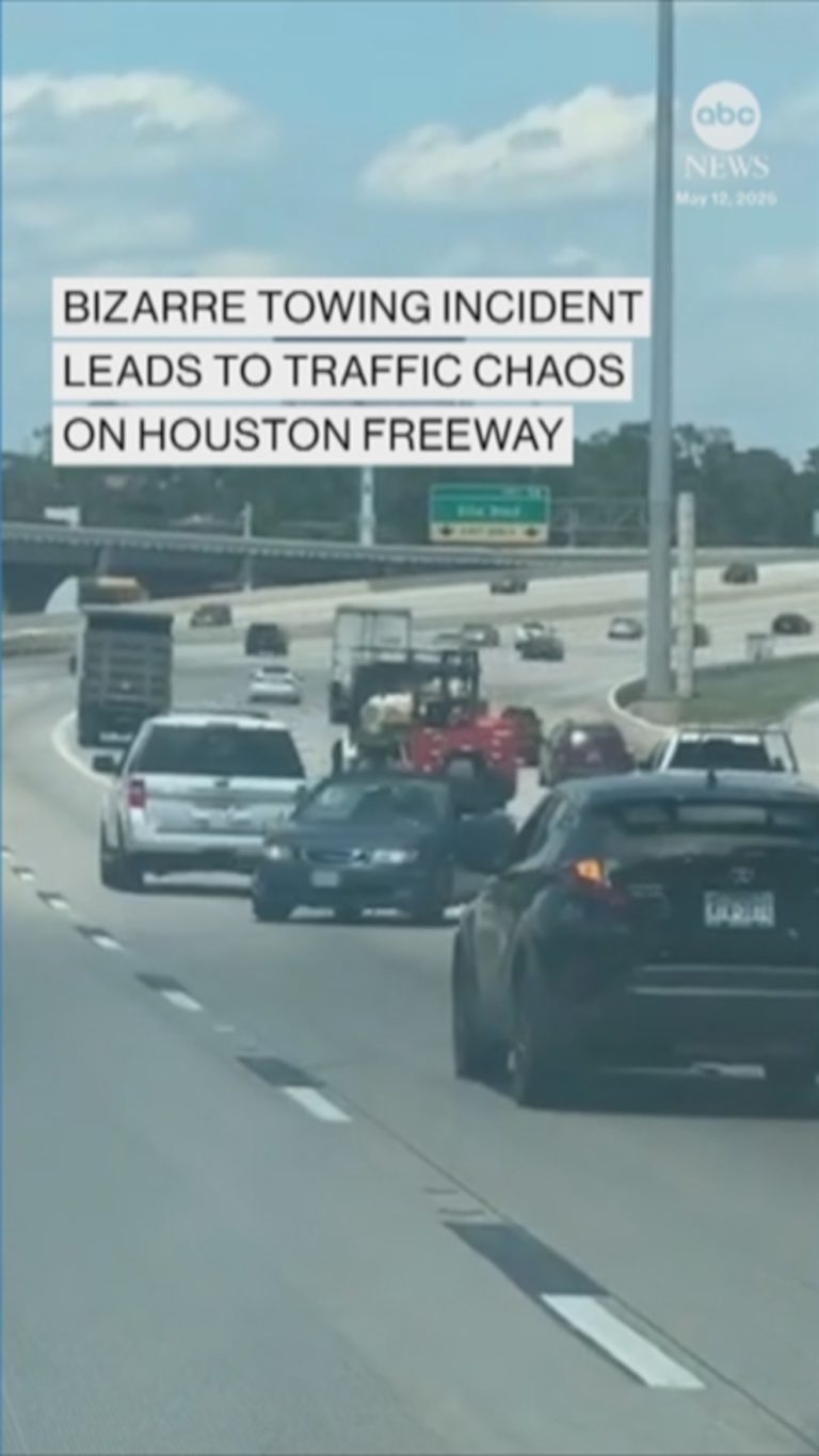 WATCH:  Bizarre towing incident leads to chaos on Houston freeway
