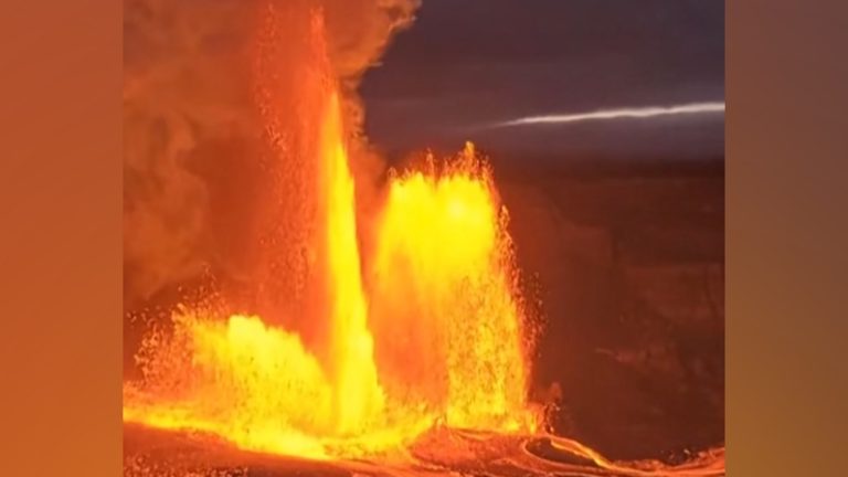 Hawaii’s Kilauea volcano shoots lava 1,000 feet in the air in latest eruption