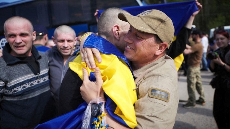 Kyiv hit by Russian strikes as largest prisoner swap of war begins