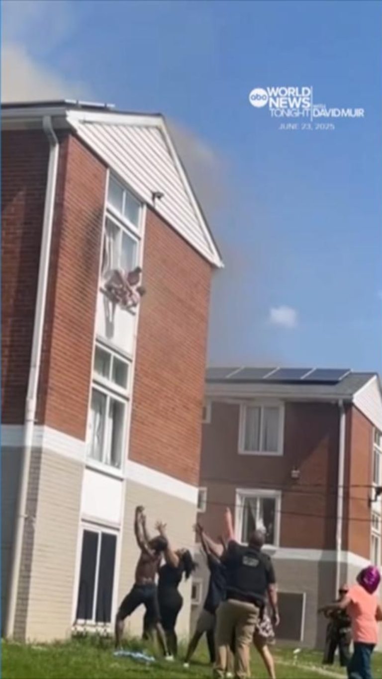 Video Baby tossed from burning building in Ohio