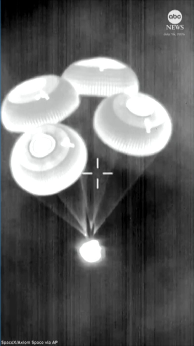 WATCH:  SpaceX capsule with four crew members back on Earth